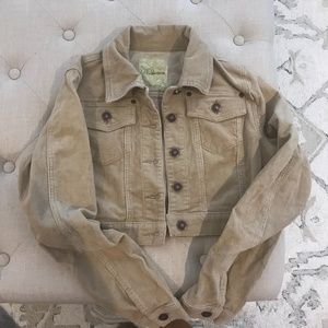 Cropped Stretch Corduroy Jacket - size Large
